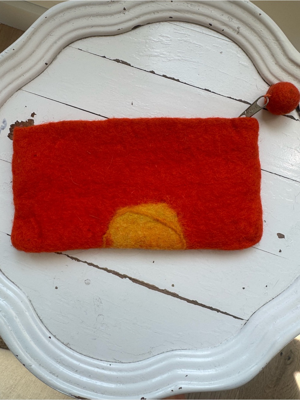 Ocean Queen Vibrant Orange Floral Pouch Clutch Bag Maximalist - Picture 2 of 4